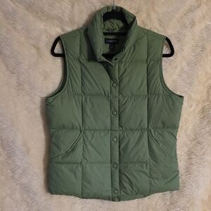 Lands' End Sage Green Quilted Vest